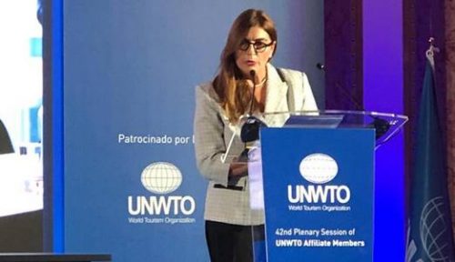 Daniela Otero, CEO of Skål International-TRAVELINDEX Skål International Participate at the UNWTO Affiliate Members Plenary Session